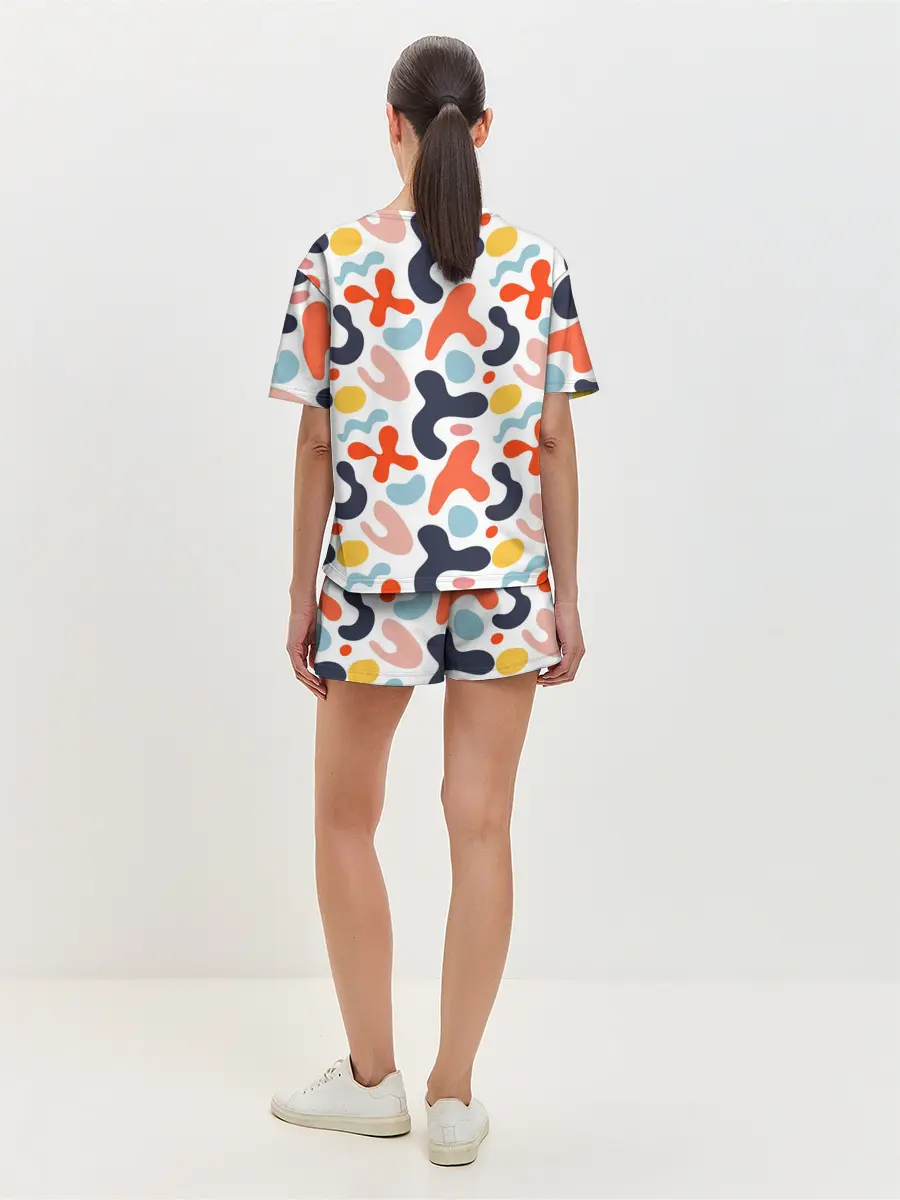 Женская пижама с шортами / Абстрактные цветные пятна