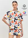 Женская пижама с шортами / Абстрактные цветные пятна