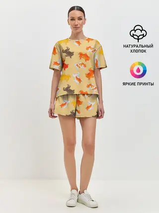 Женская пижама с шортами / Рыбки