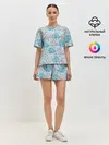 Женская пижама с шортами / Киты паттерн