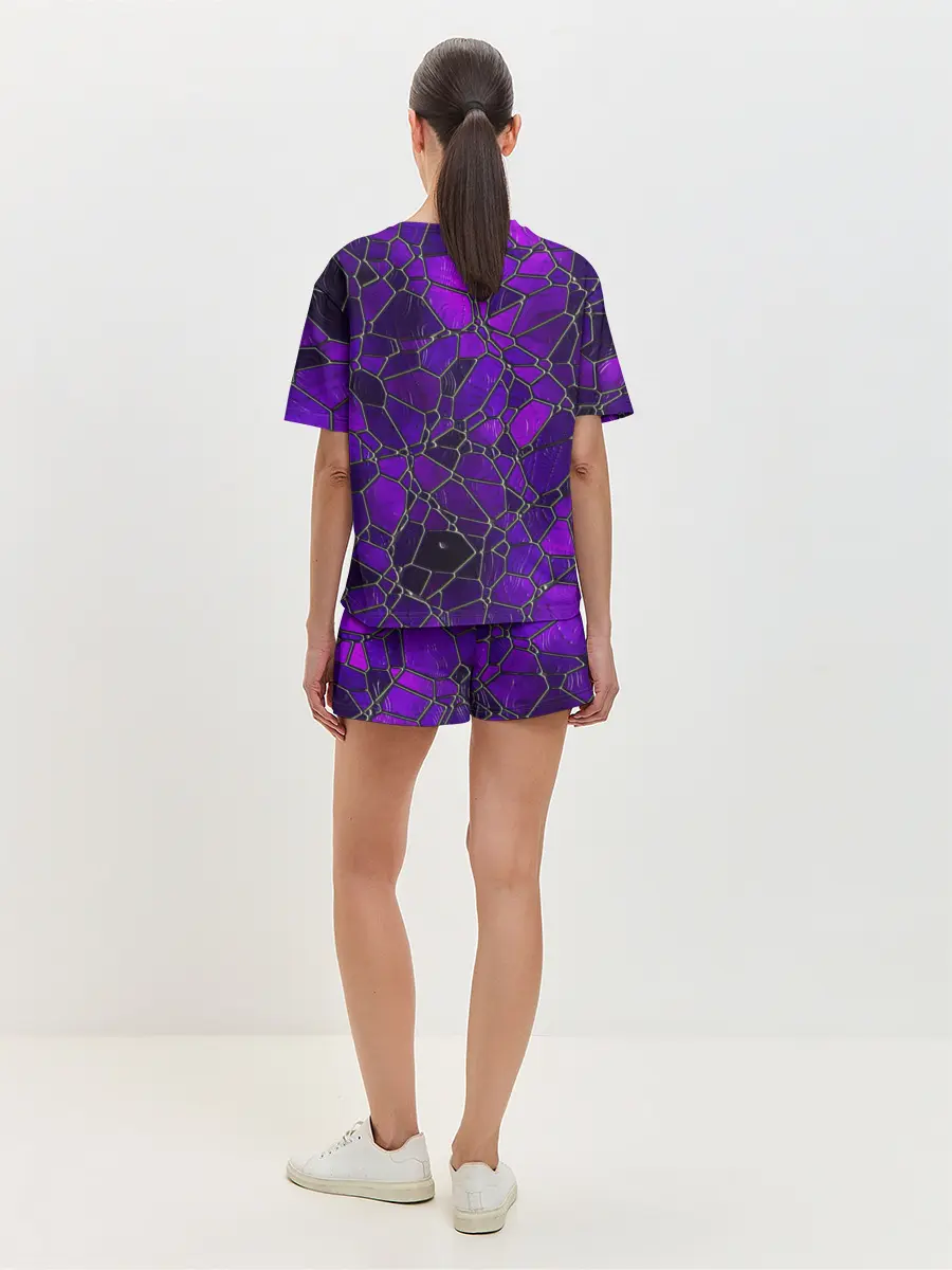 Женская пижама с шортами / Стеклянная мозайка
