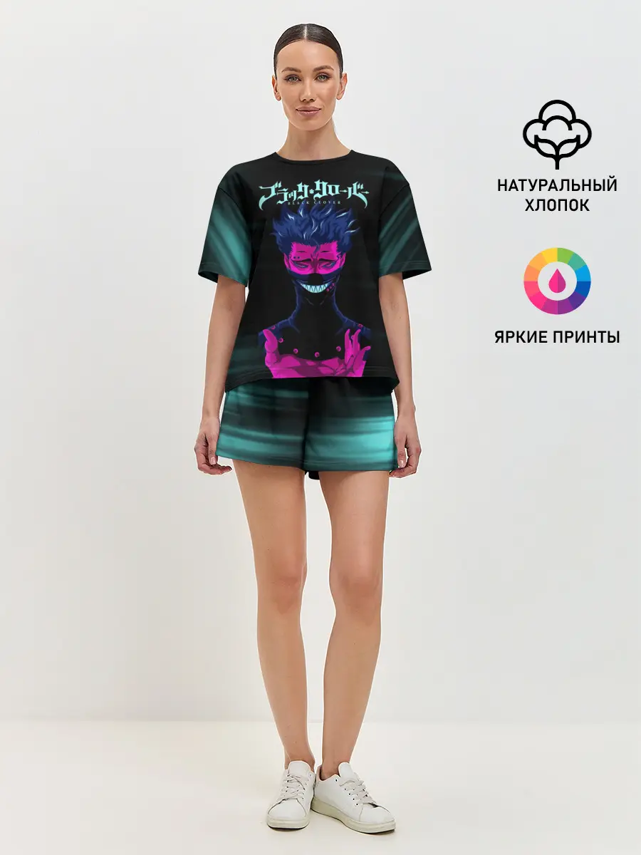 Женская пижама с шортами / Зора Идеаре Чёрный клевер