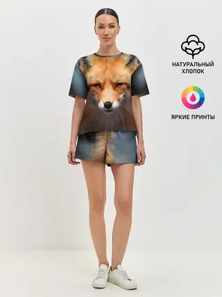 Женская пижама с шортами / Хитрая лисица