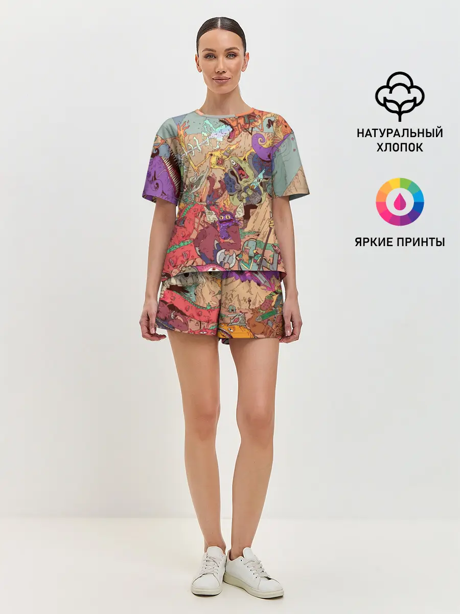 Женская пижама с шортами / MONSTER WAR | СЮРРЕАЛИЗМ