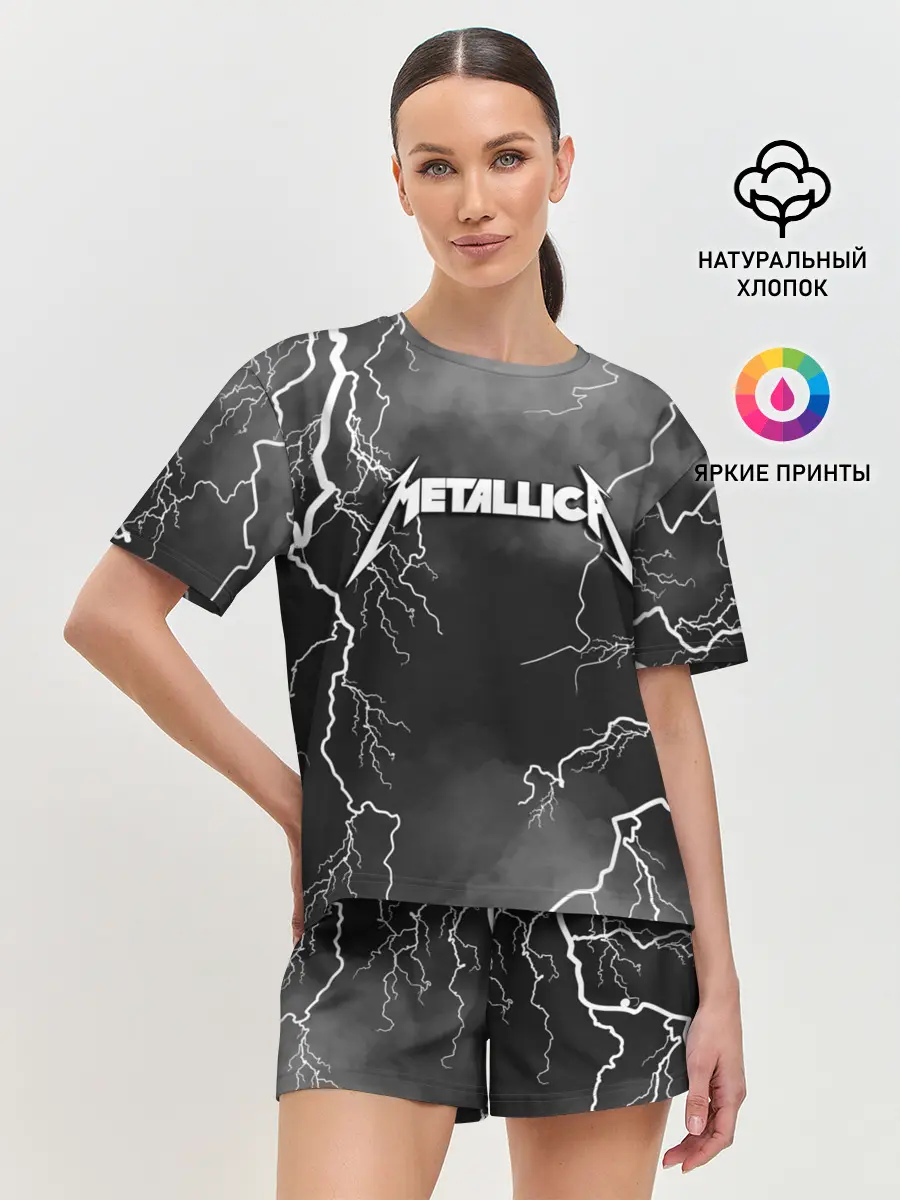 Женская пижама с шортами / METALLICA РАЗРЯД МОЛНИИ