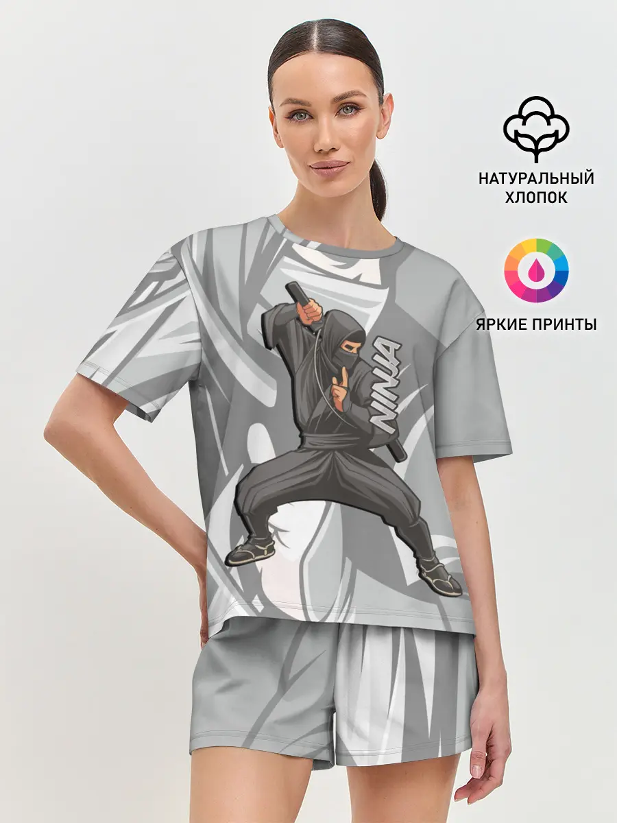 Женская пижама с шортами / Ниндзя