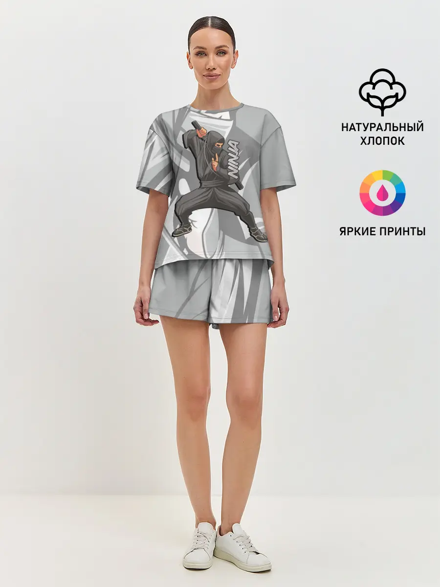 Женская пижама с шортами / Ниндзя