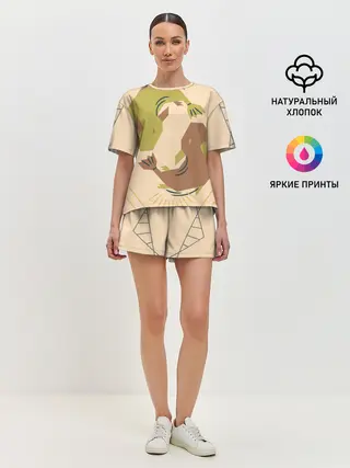 Женская пижама с шортами / Рыбы. Знаки зодиака, море