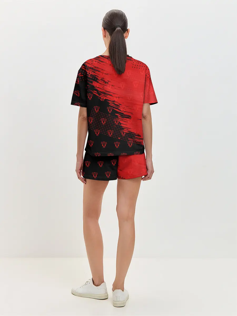 Женская пижама с шортами / Чёрный клевер голова Аста