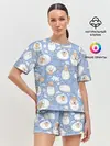 Женская пижама с шортами / Счастливые овечки
