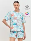 Женская пижама с шортами / Морские жители