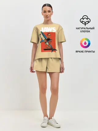 Женская пижама с шортами / Челюсти