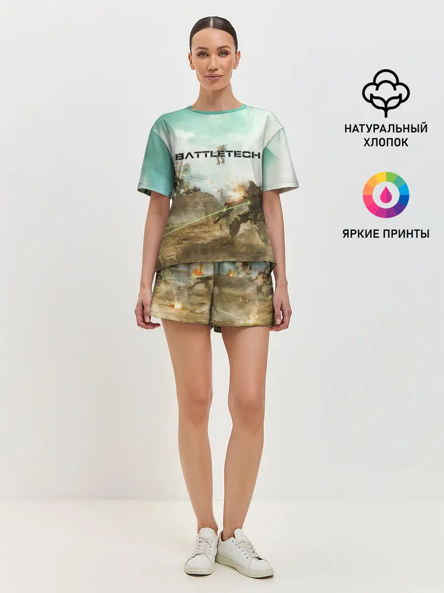 Женская пижама с шортами / Битва мехов