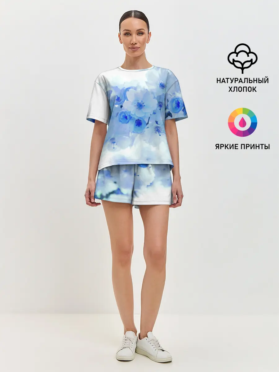 Женская пижама с шортами / Цветущая Сакура