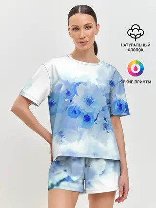 Женская пижама с шортами / Цветущая Сакура