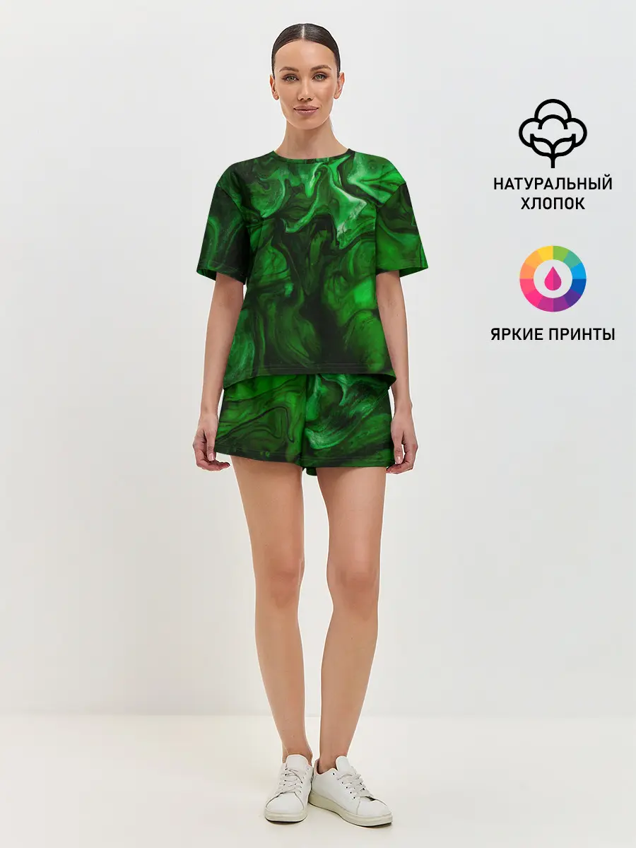 Женская пижама с шортами / Кислотные разводы