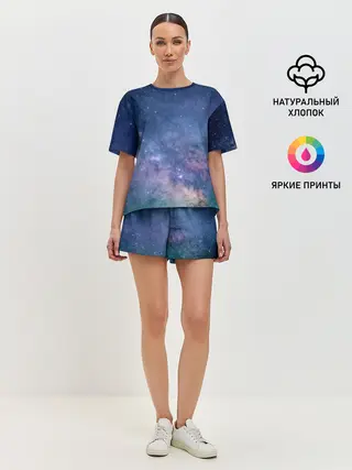 Женская пижама с шортами / Космос