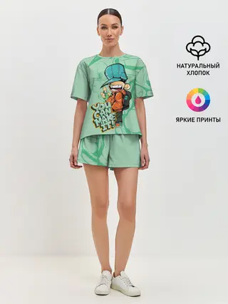 Женская пижама с шортами / Люблю граффити