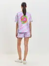 Женская пижама с шортами / Леденец графический фон