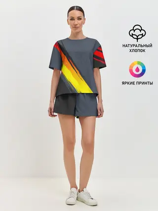 Женская пижама с шортами / Gray Yellow Style