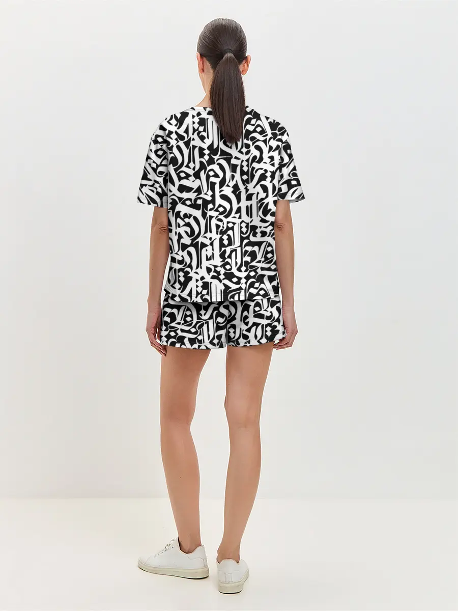 Женская пижама с шортами / КАЛЛИГРАФИЯ / CALLIGRAPHY