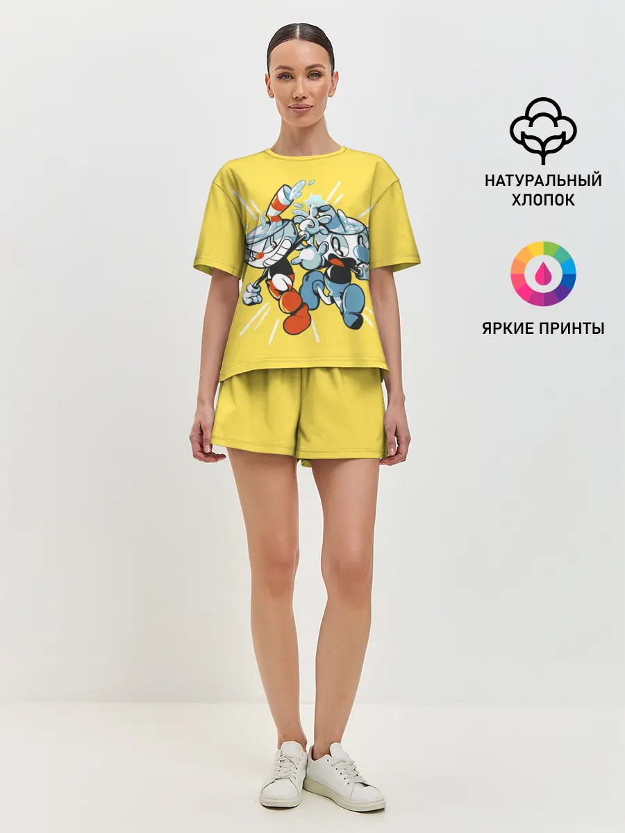 Женская пижама с шортами / Cuphead bros