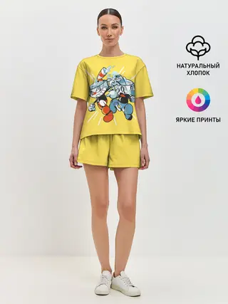 Женская пижама с шортами / Cuphead bros