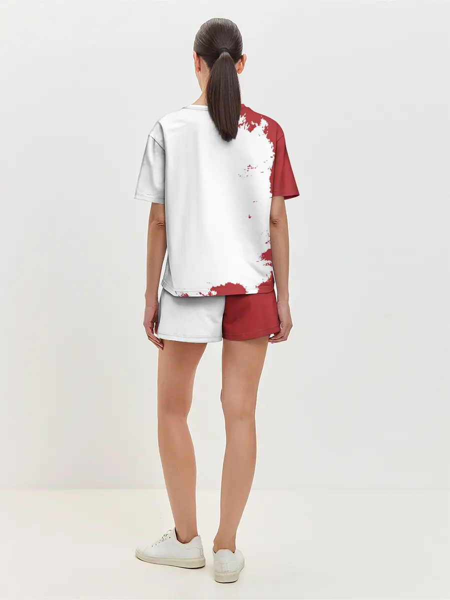 Женская пижама с шортами / Аста Чёрный клевер красный дым