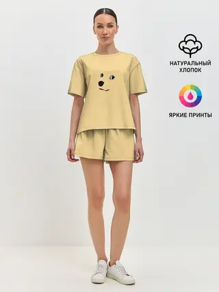 Женская пижама с шортами / smile dog