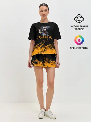 Женская пижама с шортами / Аста с мечом Чёрный клевер