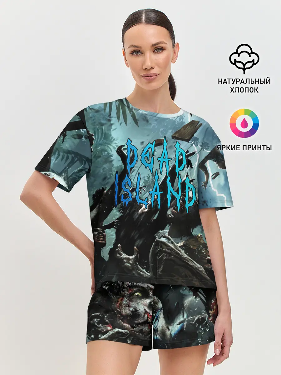 Женская пижама с шортами / Толпа зомби