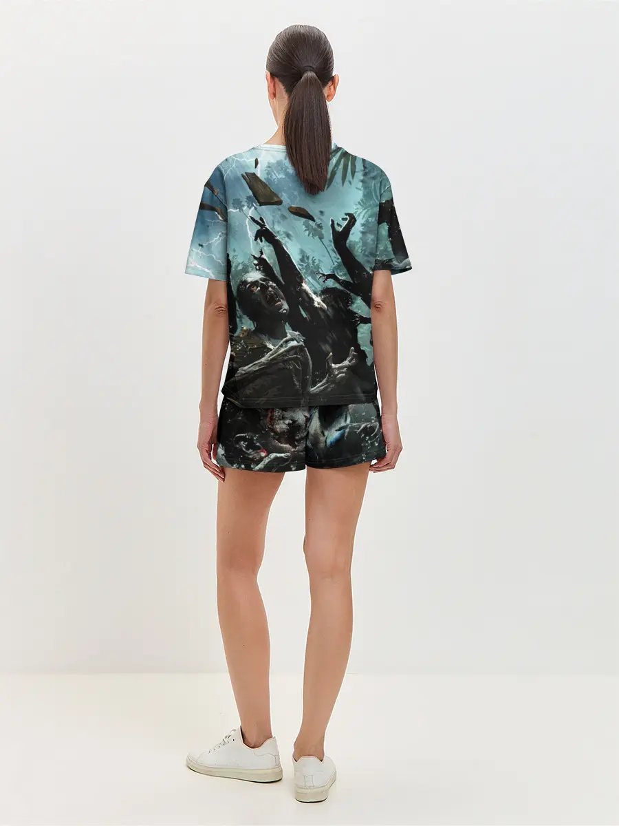 Женская пижама с шортами / Толпа зомби