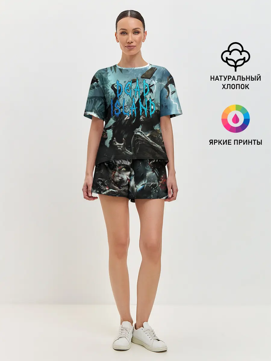 Женская пижама с шортами / Толпа зомби