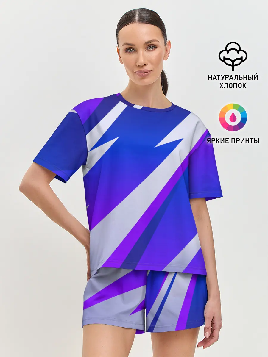 Женская пижама с шортами / SPORT STYLE BLUE