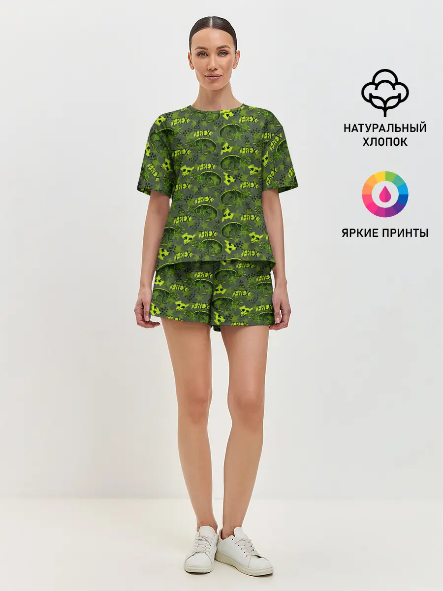 Женская пижама с шортами / Динозавры T-rex