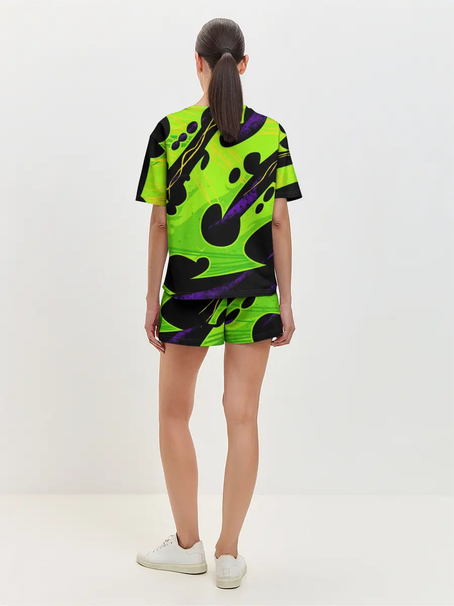 Женская пижама с шортами / КИСЛОТНАЯ ОРГАНИКА | НЕОНОВАЯ