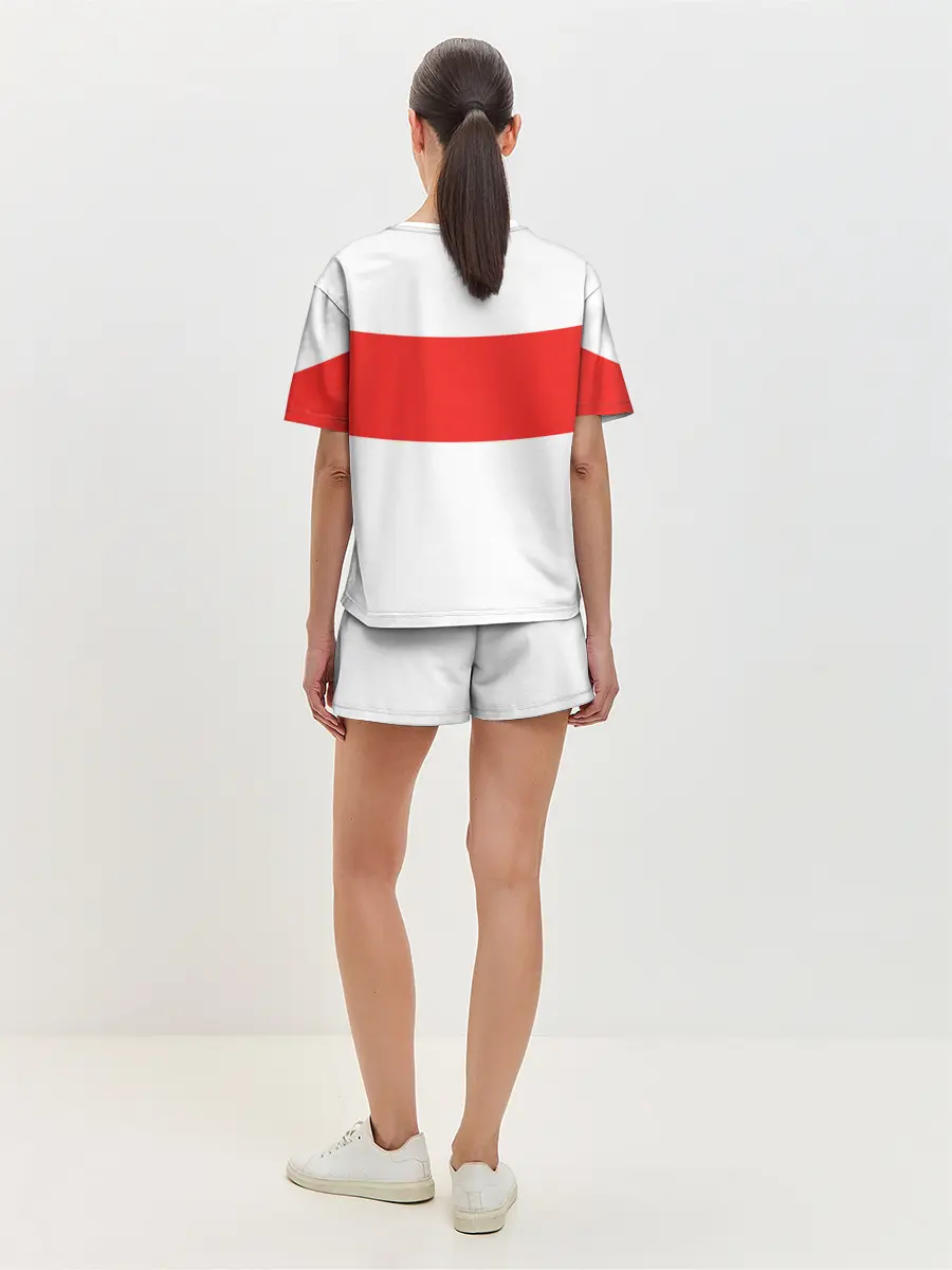 Женская пижама с шортами / Чёрный клевер Аста красная полоса