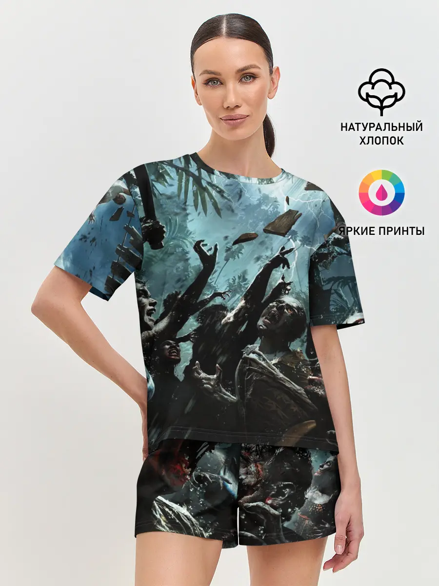 Женская пижама с шортами / Кровожадные зомби | Zombie