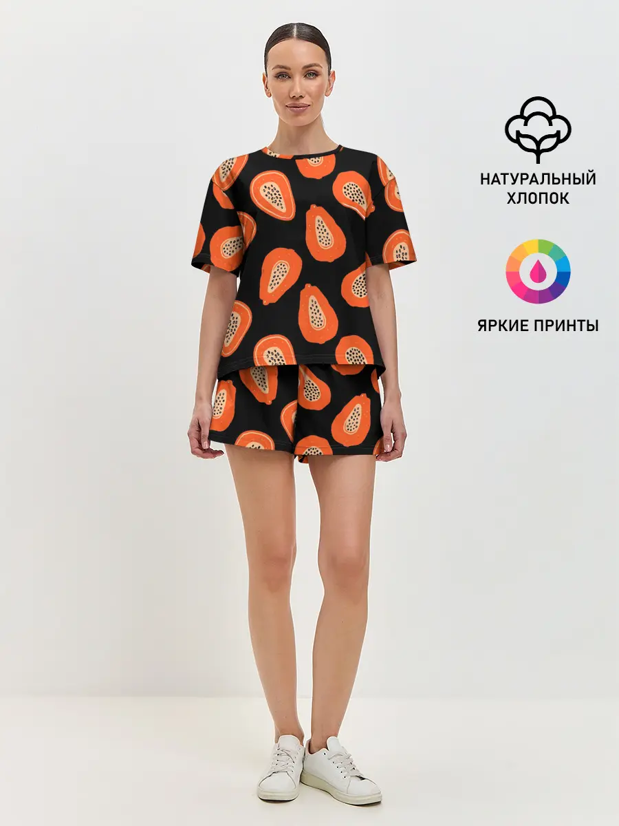 Женская пижама с шортами / Папайя