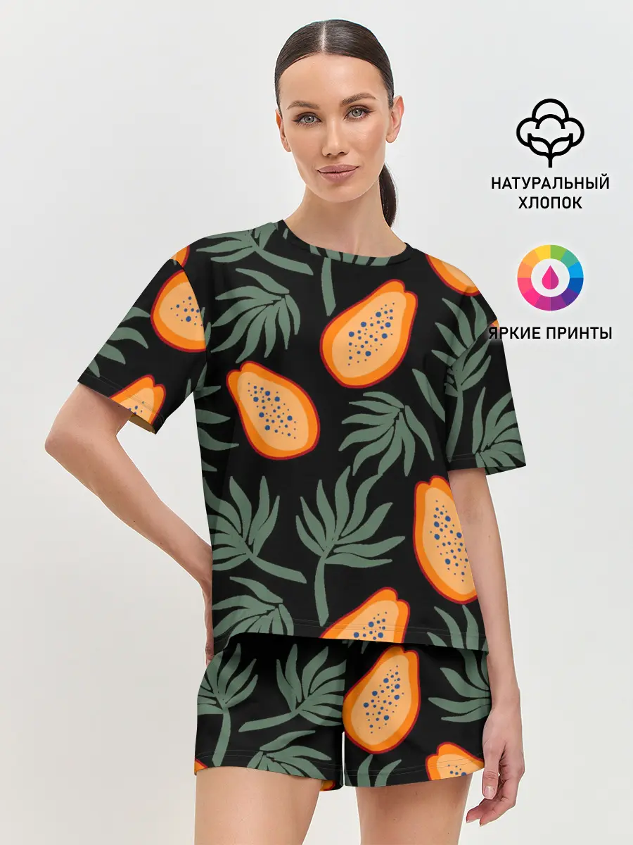 Женская пижама с шортами / Папайя
