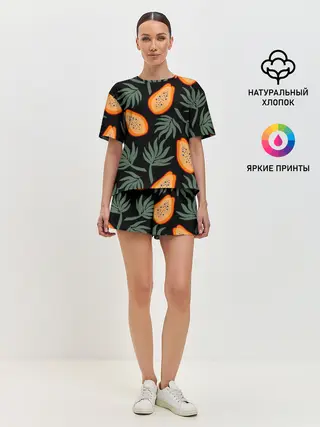 Женская пижама с шортами / Папайя