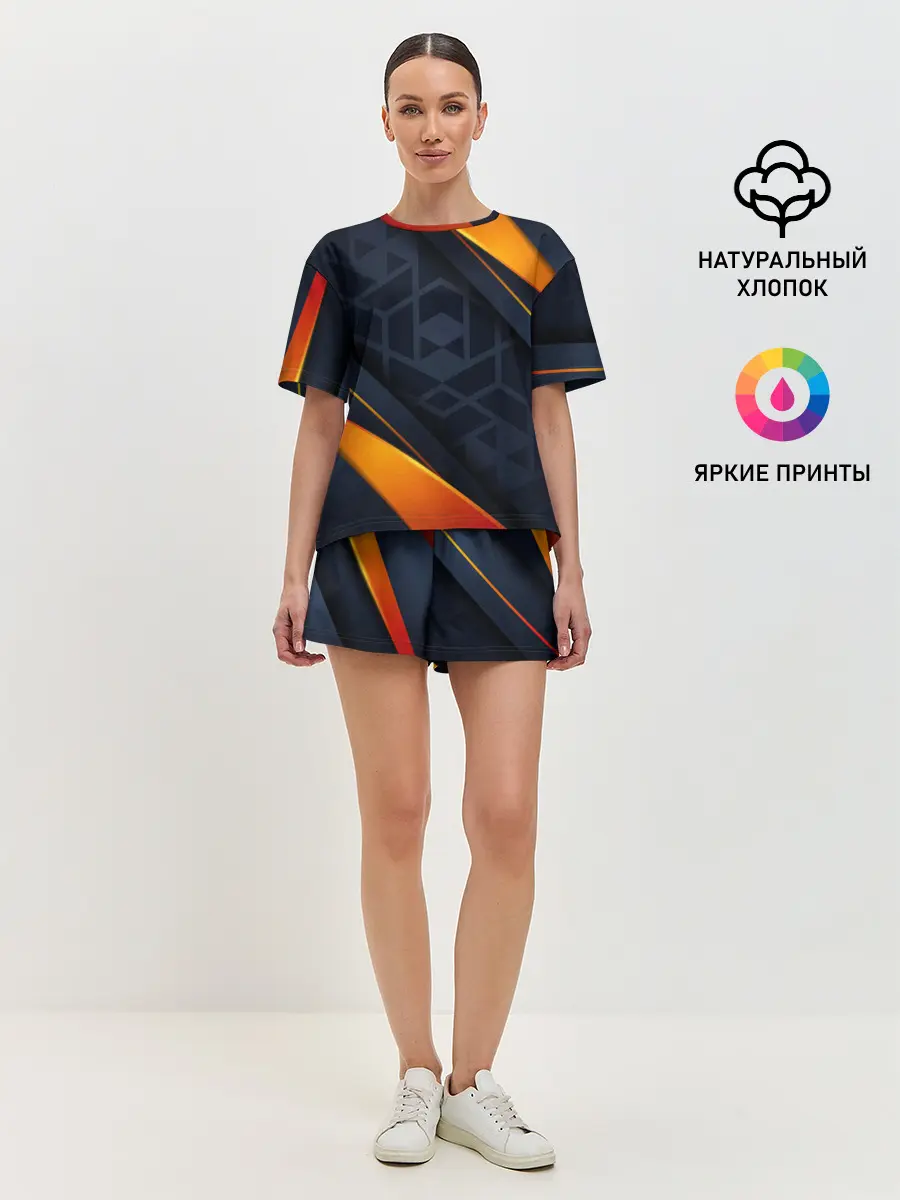 Женская пижама с шортами / BLACK ORANGE