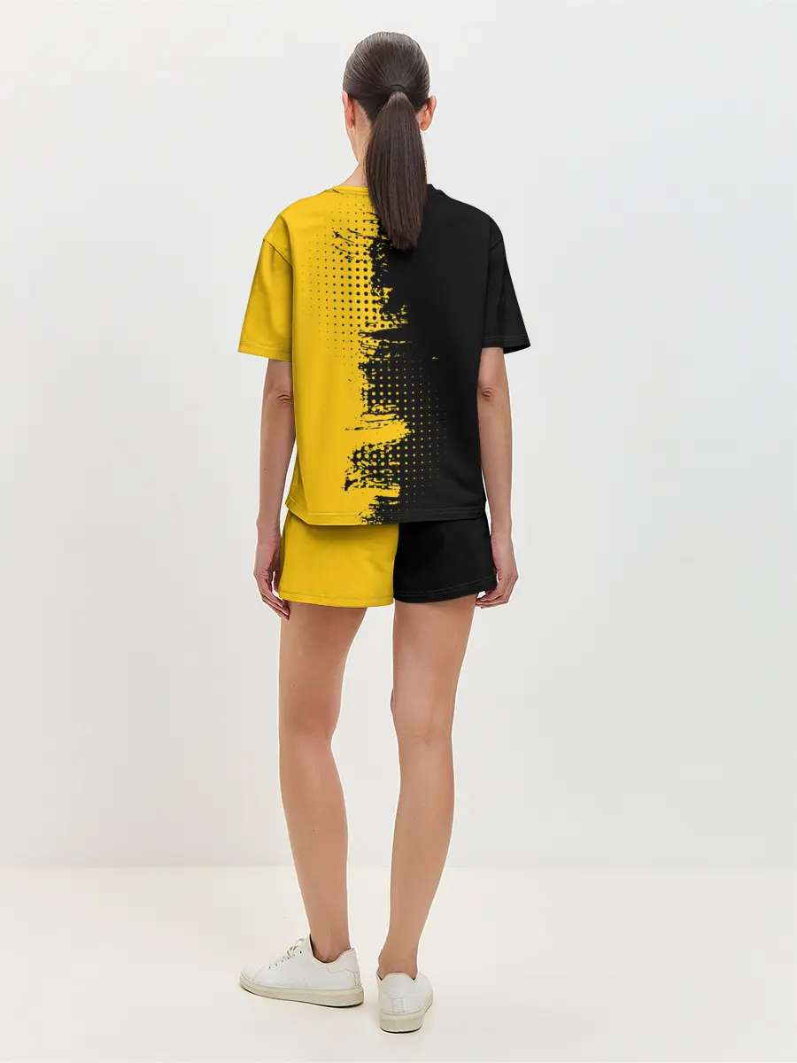 Женская пижама с шортами / ЧЕРНО ЖЕЛТЫЙ ГРАНЖ | GRUNGE