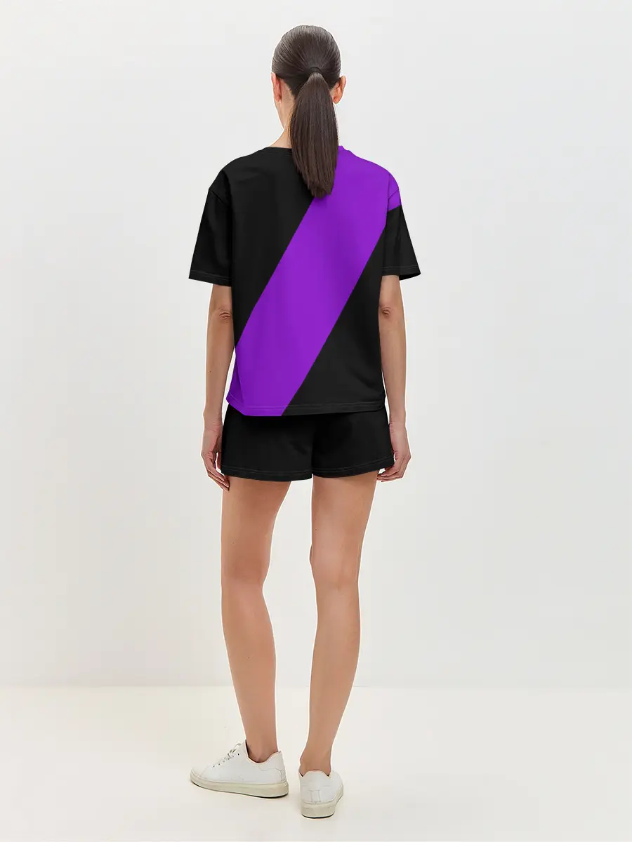 Женская пижама с шортами / Чёрный клевер демон в сиреневом