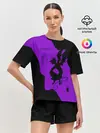 Женская пижама с шортами / Чёрный клевер демон в сиреневом