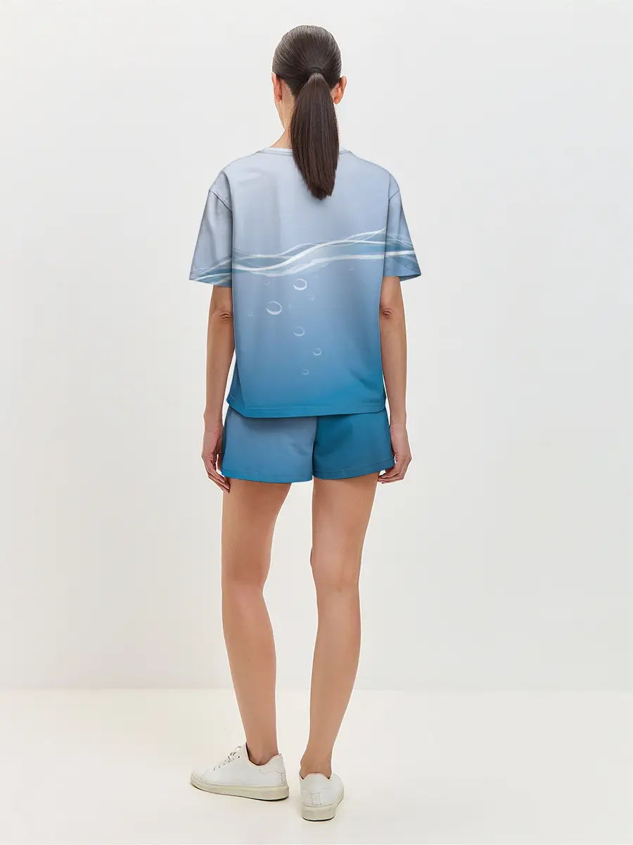 Женская пижама с шортами / Акула под водой