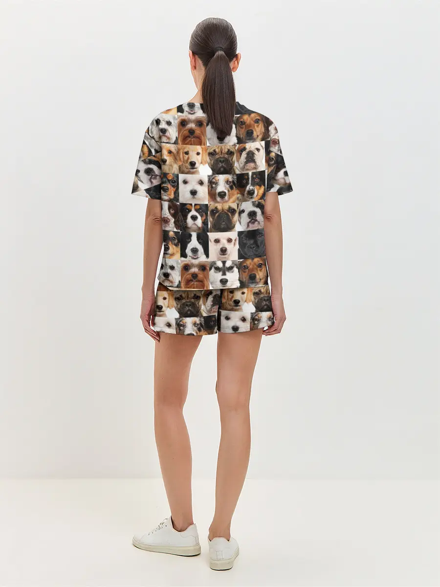 Женская пижама с шортами / Я ЛЮБЛЮ СОБАК / I LOVE DOGS