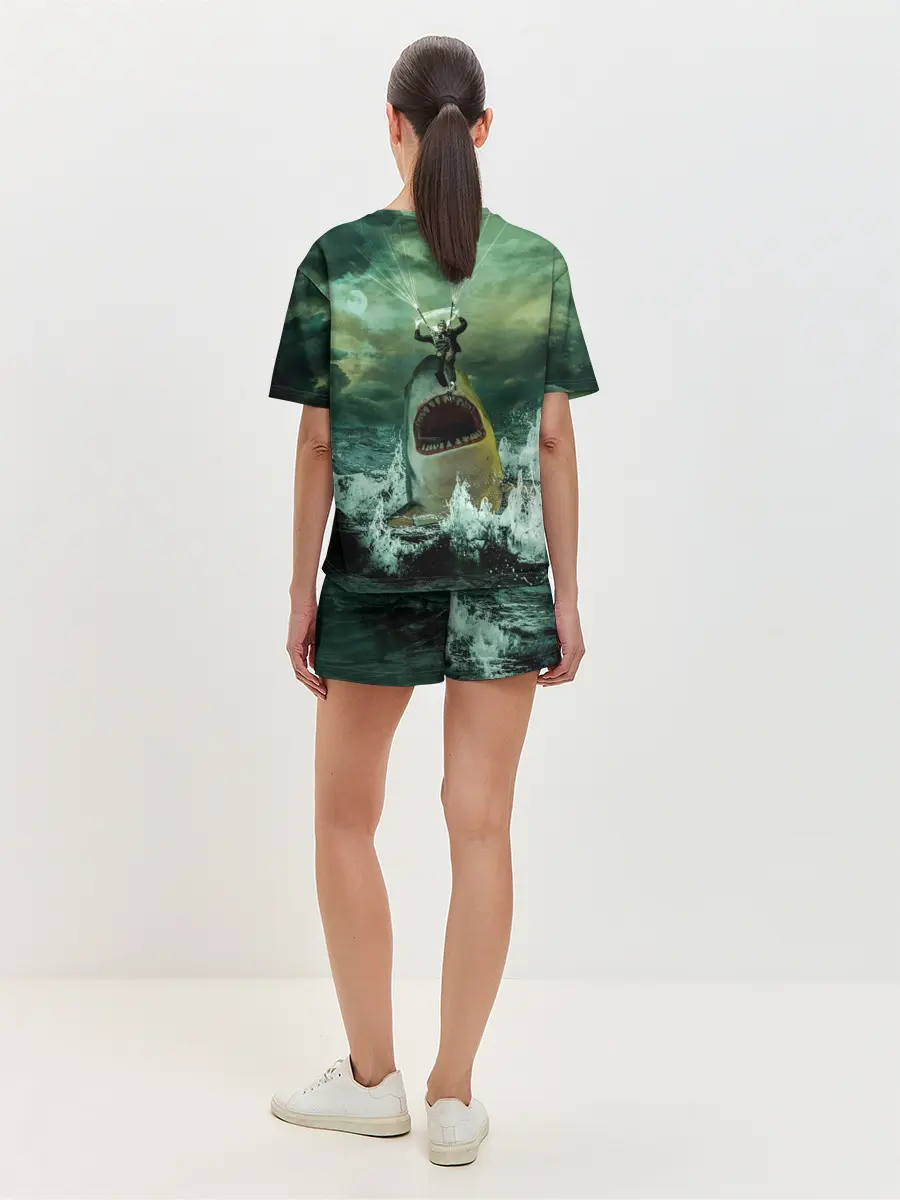 Женская пижама с шортами / Shark Attack | Акула атакует