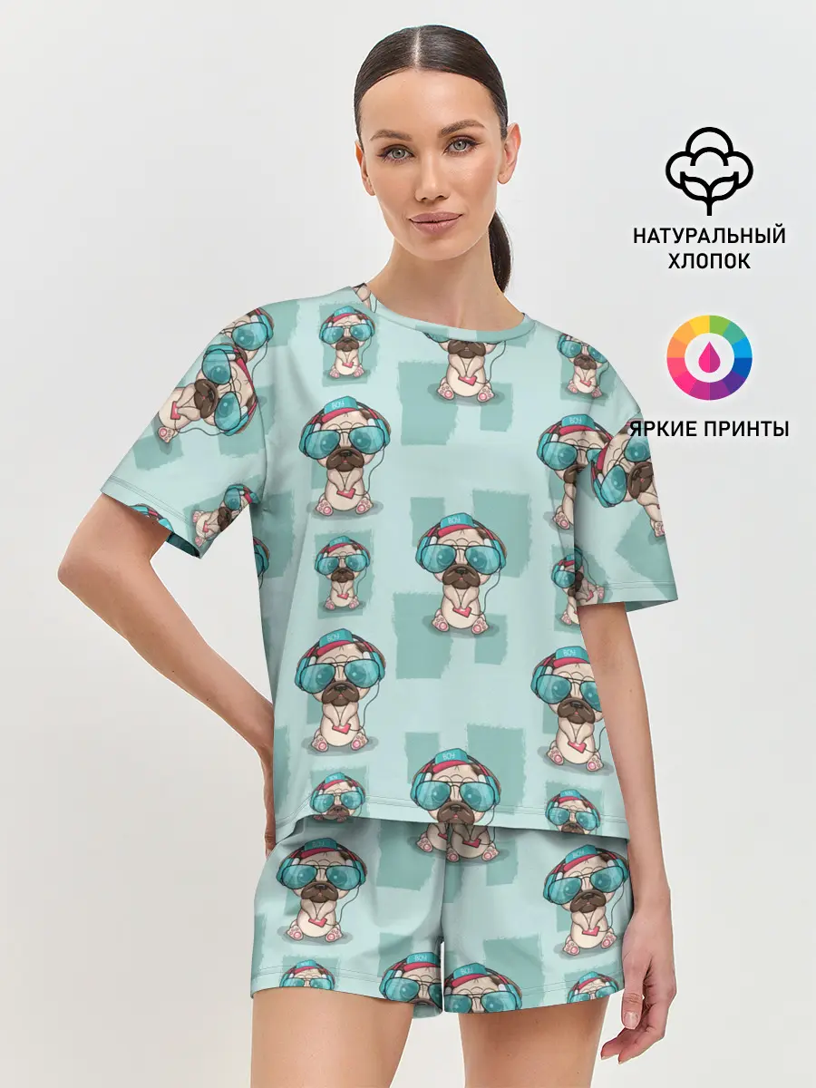 Женская пижама с шортами / Крутой песик