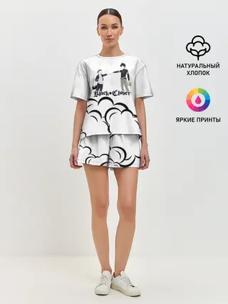 Женская пижама с шортами / Чёрный клевер Аста и Юно